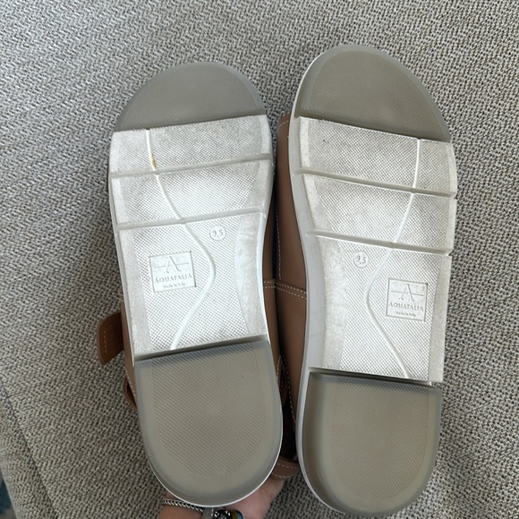 Aquatalia Sydni Khaki Leather Women’s Dual Buckle Sporty Sandal Size 9.5 EUC - Picture 8 of 12